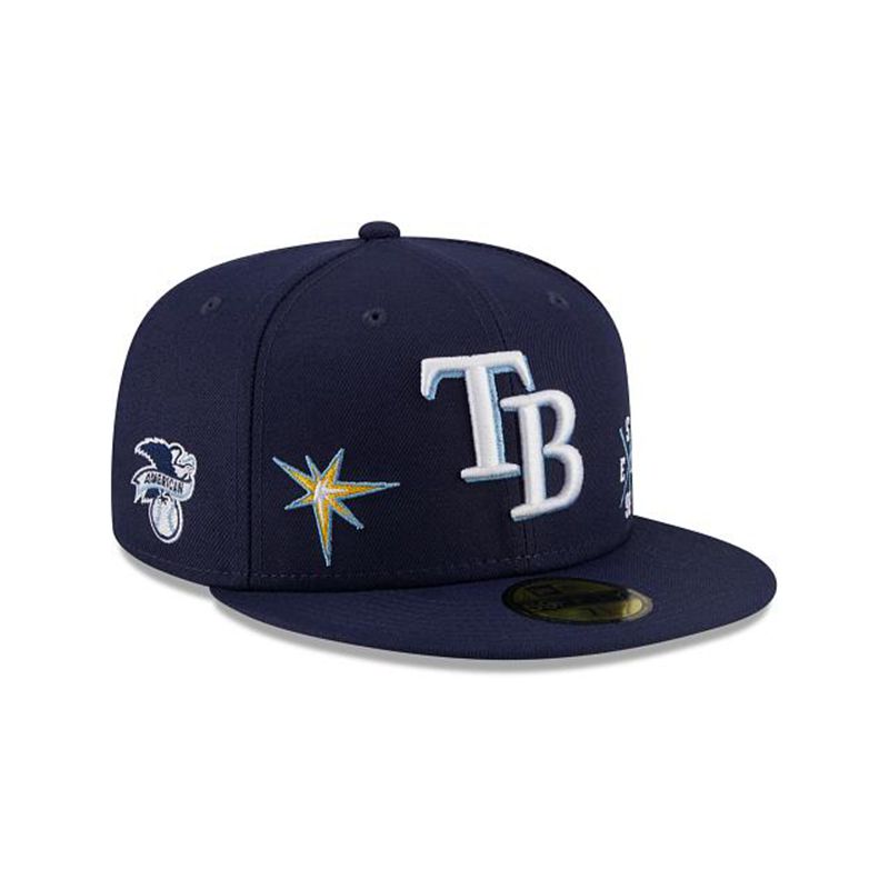 MLB Tampa Bay Rays Multi 59Fifty Fitted (KIF4362) - Blue New Era Caps